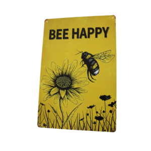 Decoratieplaat metaal Bee Happy