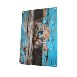 Decoratieplaat metaal Kat blauw