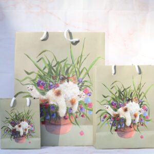 Cadeautas papier groen - Medium
