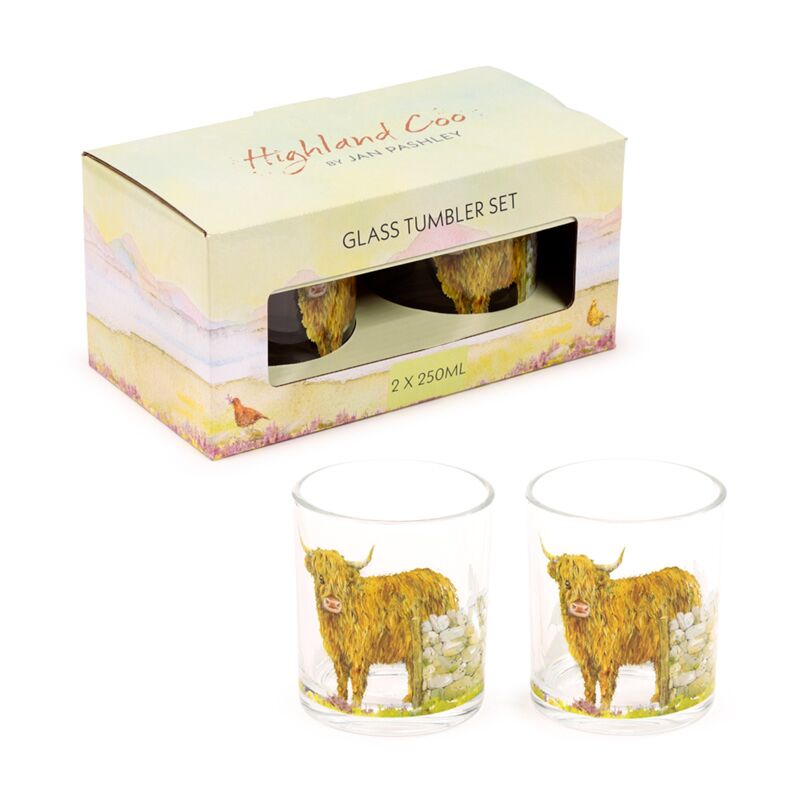 Drinkglazen 250ml - set van 2 - Highland Koe