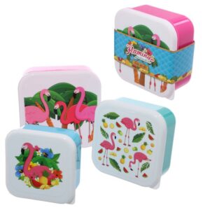 Set 3 lunchboxen Flamingo