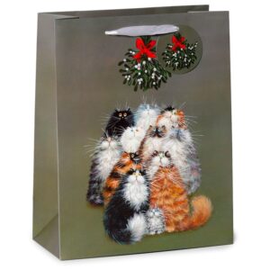 Geschenktas "katten onder de maretak" large