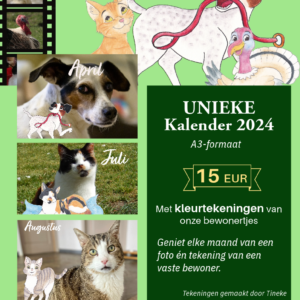 Kalender 2024 : Onze bewonertjes op foto én tekening!