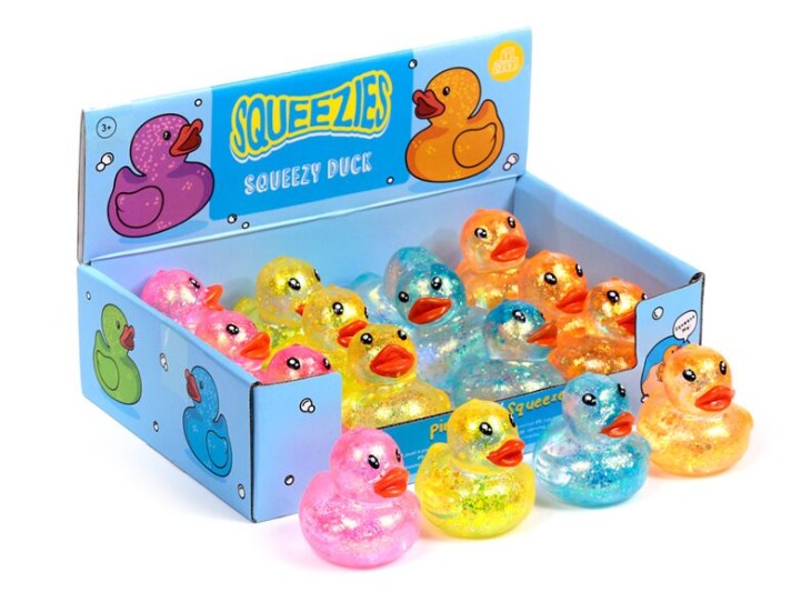 Knijpspeelgoed glitter-eend